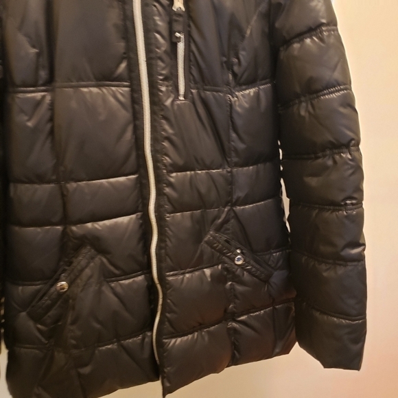 Laundry by Design Black Puffer Jacket Faux Fur Size Small - Picture 6 of 16